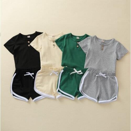 0-4Y Summer Casual Newborn Kids Baby Outfit Set Toddler Infant Boys Girls Top T-shirt Short Pants 2Pcs Outfit Set Clothes