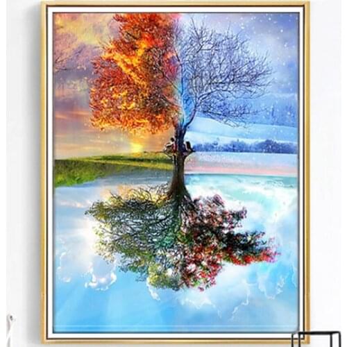 Full DIY 5D Diamond Painting Seasons Tree Cross Stitch Diamond Embroidery Rhinestones Diamond Mosaic Home Decor