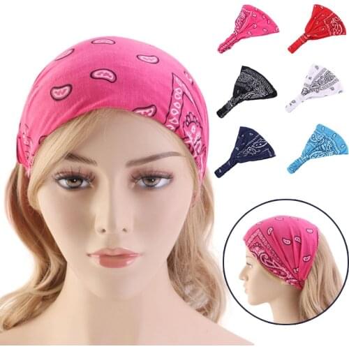 Paisley Cotton Yoga Headband for Women Striped Handmade Knotted Hair Bands Girls Turban Female Hair Accessories for Hair