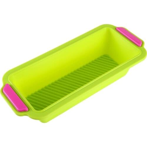Rectangle Silicone Cake Bread Cooking Tray Heat Resistant Non-stick Reusable Toast Pan Bakeware Desserts Pastry Decorative