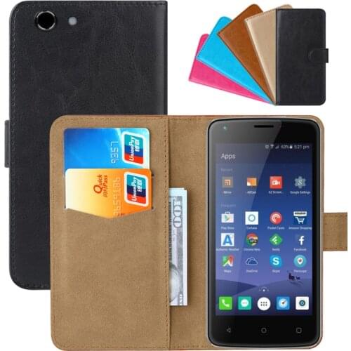 Luxury Wallet Case For DEXP Ixion ML245 Electron PU Leather Retro Flip Cover Magnetic Fashion Cases Strap