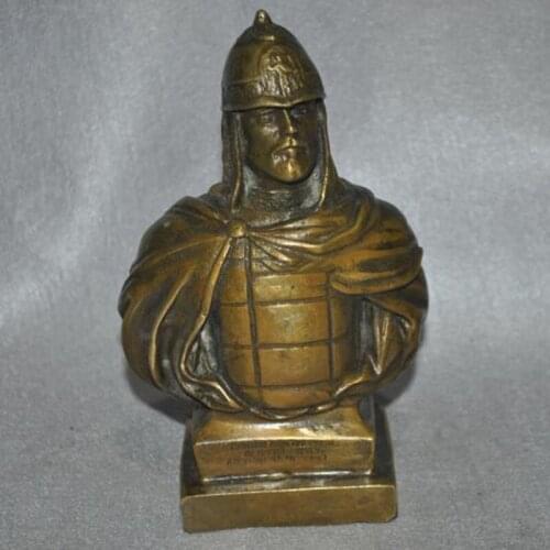 RUSSIAN TSAR NICHOLAS II SAMURAI BUST STATUE BRONZE STATUE FIGURINES ART CRAFT HOME DECORATION