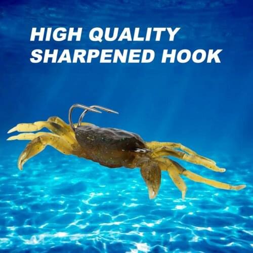 With Hook 34.5g Delicate Crab 3D Simulation Fishing Soft Lures Mini Crab Bait Reusable for River