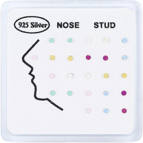 24pcs 925 sterling silver 2mm opal nose studs mini nose piercing body jewelry gifts for women minimalist opal stud wholesale