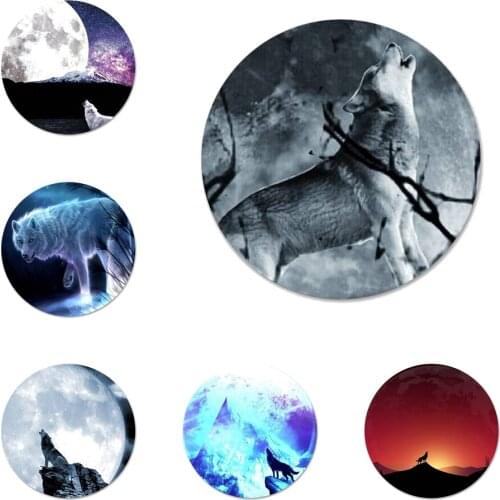 Snow Wolf Moon Badge Brooch Pin Accessories For Clothes Backpack Decoration gift