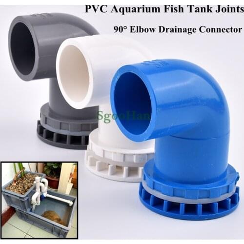 1PC ID 20~50mm PVC Pipe 90° Elbow Aquarium Fish Tank Drain Joints Home DIY Water Supply Tube Fittings Drainage Connectors
