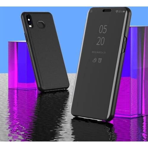 Smart Mirror Case For Samsung Galaxy A6s SM-G6200 Case Clear View PU Leather Flip Stand Cover For Samsung Galaxy A6s Case Cover