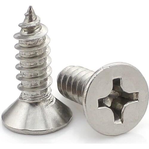50PCS-M2.6*6/8/10/12/16/20 GB846 304 Stainless Steel Countersunk Head Tapping Screws