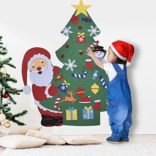 DIY felt christmas tree decoration Christmas Decor for Home Navidad2021 New Year Gift Christmas Ornaments Santa Claus Xmass Tree