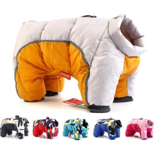 Winter Dog Clothes Small Dog Warm Clothes Padded Cotton Jacket Waterproof Reflective Dog Jacket Chihuahua French BulldogJumpsuit