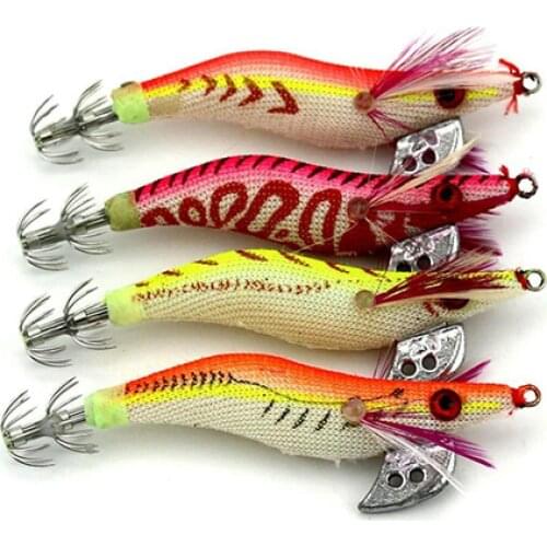 1 Pcs Fishing Lure Plastic Shrimp Shape False Bait Luminous Lures Bionic Squid Hook Fishing Lure Tackle Tool