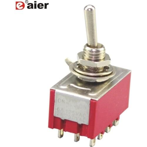 50PCS MTS-403R MTS 4PDT ON-OFF-ON Toggle Switch 4 Pole Double Throw 3-Way