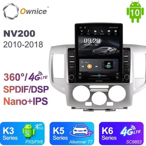 Ownice Android 10.0 Car Multimedia for Nissan NV200 2010 - 2018 Car Auto Radio 2din Audio Video System Unit 4G LTE 360 Panorama