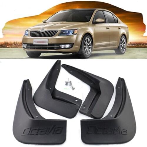 4PCS Car accessories Mudguard For SKODA OCTAVIA 2009-17 Fender mud flaps soft Plastic car-styling special fender block mud plate
