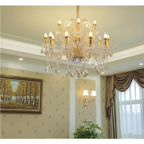Free Shipping Modern K9 Crystal Chandelier Light Living Room E14 LED Luxury Lamp Lustres De Cristal Chandeliers 100% Guaranteed
