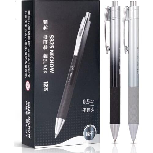 Quick-Drying Gel Pens Small White Blac0.5mm Writing Point Black Ink for Office Accessories Student Exam Stationery Supplies