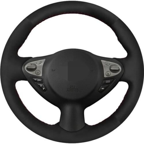 Car Steering Wheel Cover Black Suede For Nissan Juke Maxima 2009-2017 Sentra SV 370Z 2008-2020 Infiniti FX FX35 FX37 FX50 QX70