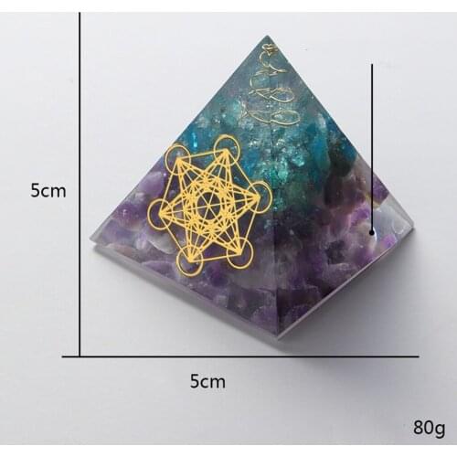 Energy Amethyst Pyramid Natural Purple Heal Stone Home Decor Ornament 5x5x5cm