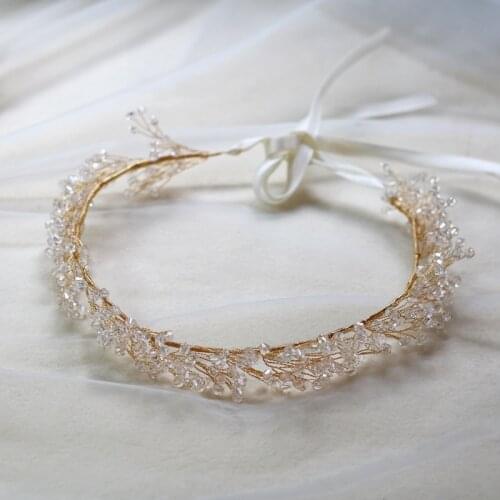 Crystal handmade beads super immortals beautiful headbands wreaths and exquisite decorations brides wedding headbands