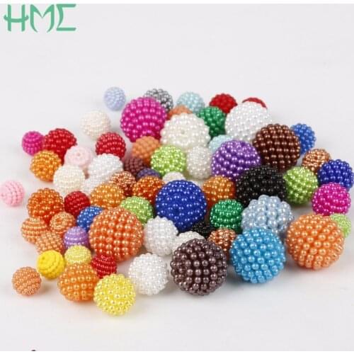10/12/14/20mm Random Mixed Imitation Pearl Round Plastic Beads for DIY Charm European Bracelet Earrings Necklace Jewelry Making