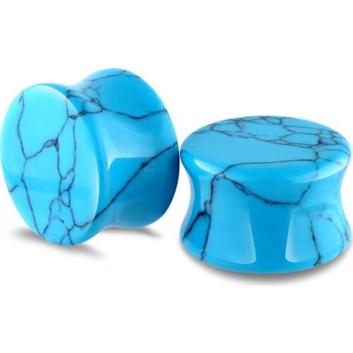 JUNLOWPY Tunnels and Plugs Wholesales Piercing Body Jewelry Natural Stone Flesh Tunnel Ear Gauge Plug Saddle Cartilage Earrings