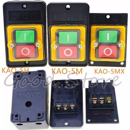 KAO-5H KAO-5M KAO-5MX 10A 380V for Cutting Machine Bench drill SwitchWaterproof Push Button Switch Power On/ Off Switch KAO-5