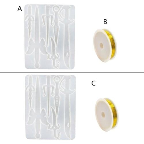 Dagger Epoxy Resin Mold Jewelry Pendant Silicone Mould DIY Crafts Decorations Keychain Casting Tool