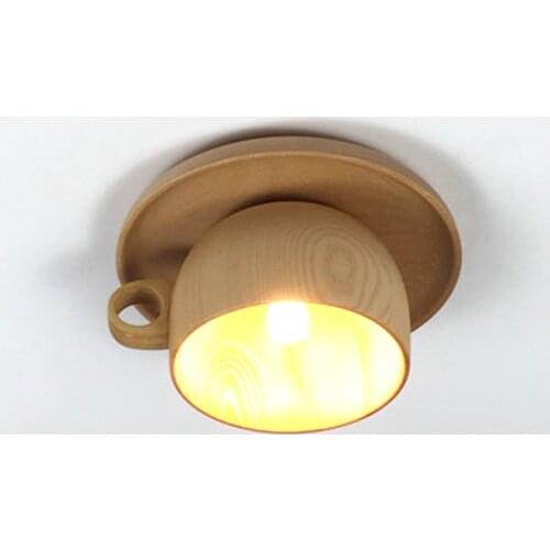 Creative Wood Cup Ceiling Lights Modern Dining Room Kitchen Light Fixtures Indoor LED Lighting Bedroom Home Decor Loft Luminaire