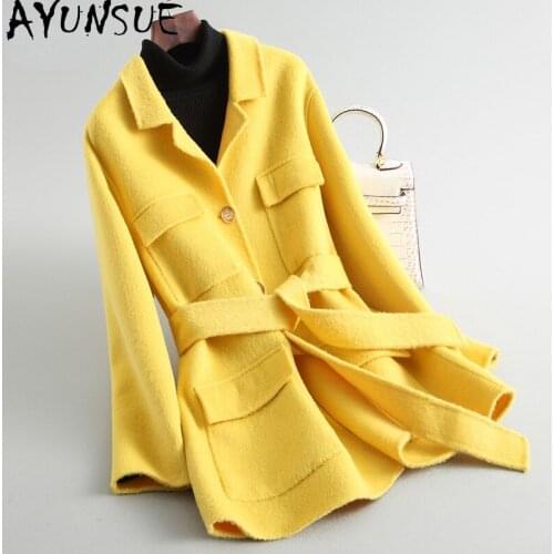 AYUNSUE Winter Wool Jacket Women 2021 Autumn Elegant Double-sided Woolen Coat Female Korean Trench Coats Casaco Feminino Gxy464