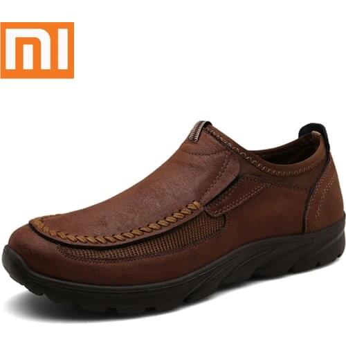 Xiaomi Mijia Men Casual Shoes Fashion Mens Loafers Moccasins Breathable Slip on Retro Driving Shoes Men Sneakers Plus Size 39-48