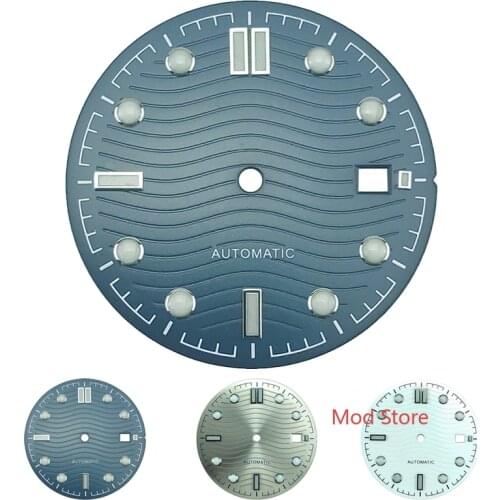 HQ 31mm Copper With Blue Luminous Watch Sterile Dial Set For ETA2824 DG2813 Miyota8205/8215 Mov't Sea Master Style Wave Pattern