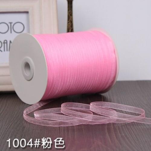 New 1/4''(6 mm) Pink single face satin ribbon webbing decoration gift Christmas ribbons Sewing Fabric Hand DIY (10 meters/roll )