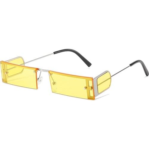 2021 New Fashion Rectangle Sunglasses Women Men Brand Design Rimless Sun Glasses Men Luxury Style Metal Frame Eyeglasses UV400
