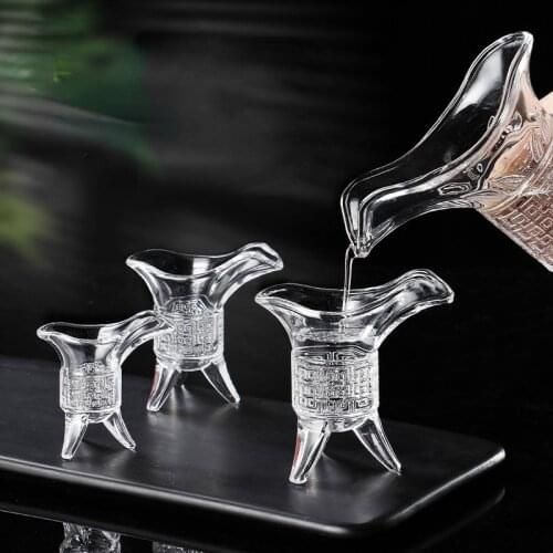 New antique gift triangle glass jue cup creative household goods wine set white wine glass transparent wine bottle