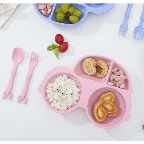 New Fractal Bear Kids Plate Set Easily Attract Kids' Attention Increase Eat Interesting Designed For Children 1 Set Tableware