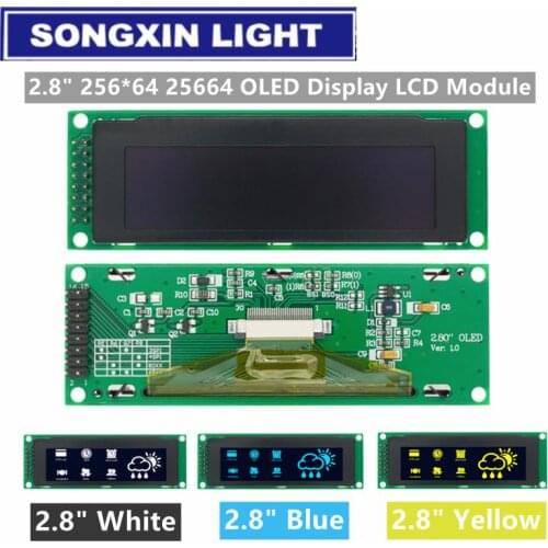 10PCS NEW OLED Display 2.8" 256*64 25664 Dots Graphic LCD Module Display Screen LCM Screen SSD1322 Controller Support SPI
