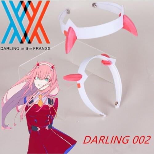 Anime DARLING in the FRANXX zero two headwear cosplay accessories Headband Devil Horn 02 Hairband Halloween props