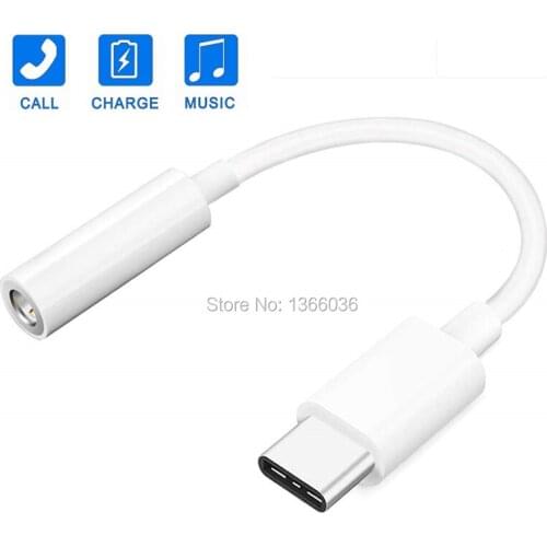 100pcs/lot Type-C to 3.5mm Earphone Cable Adapter USB 3.1 Type C USB-C Male to 3.5 AUX Audio Female Jack for samsung