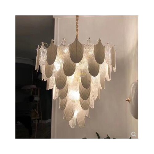 Postmodern Golden Leaf Bedside Wall Lamp Model House Designer Villa Duplex House Restaurant Bedroom Chandelier