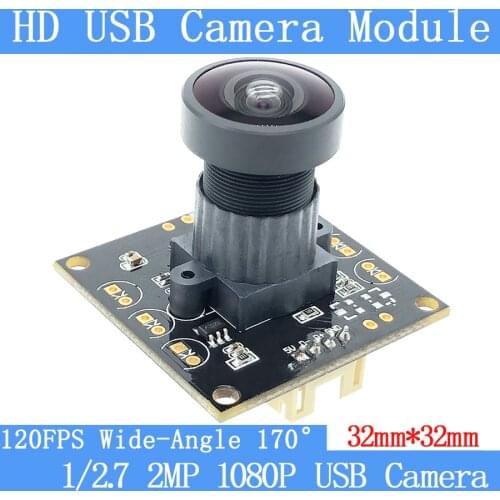 Full HD 1080P 170° wide angle Webcam 2MP 120FPS USB Camera Module Support OTG UVC Android Linux Windows