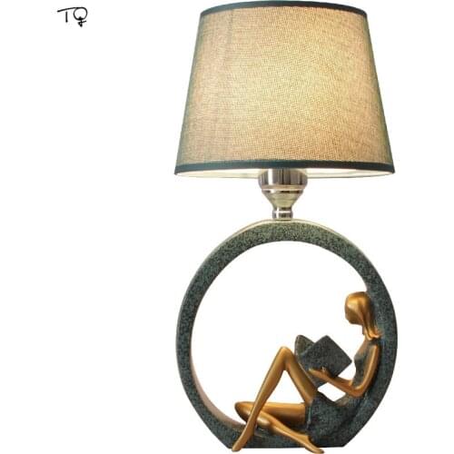 Modern Nordic Creative Table Lamps Simple Resin Led Light Fixture Bedroom Bedside Reading Study Office Art Home Decor Luminaire