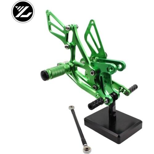 CNC Verstelbare Rearsets Achter Set Motorfiets Footrest Moto Pedaal pedal For Kawasaki Ninja ZX6R ZX636 2005 2006 2007 2008