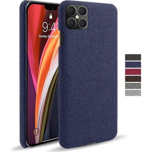 Cloth Leather Cover Funda For iPhone 12 Mini 11 Pro XS MAX XR X 6 6S 7 8 Plus SE 2 2020 5 5S Slim Retro Cloth Hard PC Phone Case