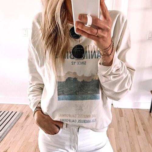 Rowling Chic Snow Mountain Graphic Women Sweatshirts Long Sleeve O Neck Cotton Ladies Pullover Casual Vintage Logo Female Tops