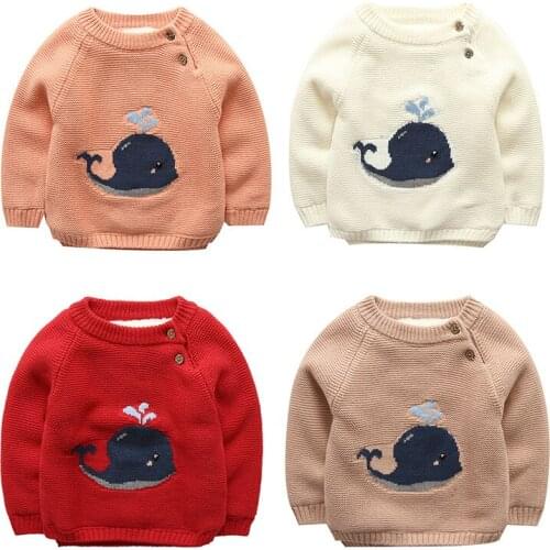 Winter Soft Warm Baby Girls Sweaters Clothes Kids Boys Warm Sweater shirt Child Cartoon Whale Thicken Tops Wool Pullovers