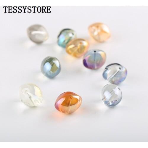 12*16mm AB Color Oval Shape Crystal Beads Potato Shape Loose Spacer Glass Beads For Jewelry Making Bracelet Accessories