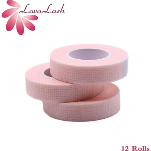 12 Rolls Eyelash Isolation Tape Eyelet Grafting Eyelash Extension Belt Breathable Comfortable Sensitive Resistance Pink Eye Pad