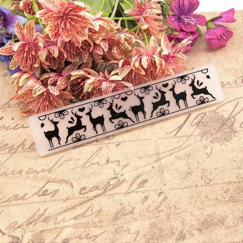 15x3cm Easter deer Embossing folders Plastic bump Scrapbooking DIY Template Fondant indentation Cake Photo Album Card Make