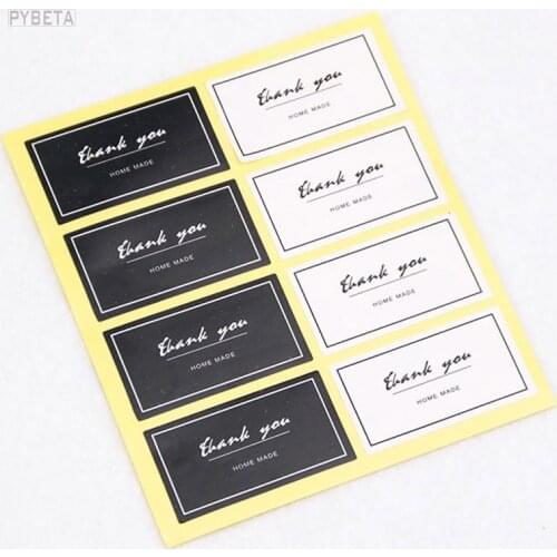 320pcs- 5*2.7cm Black white Thank You adhesive Stickers Gift Wrap Decorative Labels