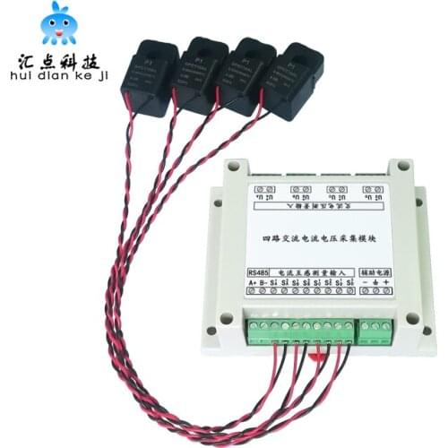4 Way PLC AC Voltage and Current Transmitter Voltage and Power Mutual Inductance Acquisition Sensor Module 485